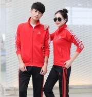 New autumn and winter outfit, badminton suit, men's and women's zipper, long sleeve pants, sports matches, team clothes