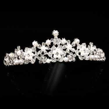Bridal headdress, three sets of crystal flower necklace, diamond earrings, European and American Wind crown, wedding jewelry—3