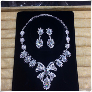 The bride Necklace Set golden diamond wedding accessories jewelry necklace white wedding wedding jewelry show—4