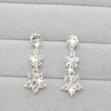 The bride jewelry alloy diamond petal type Necklace Earrings Set Wedding jewelry accessories 8606 marriage yarn—1
