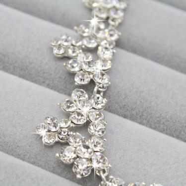 The bride jewelry alloy diamond petal type Necklace Earrings Set Wedding jewelry accessories 8606 marriage yarn—3