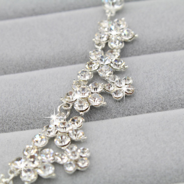 The bride jewelry alloy diamond petal type Necklace Earrings Set Wedding jewelry accessories 8606 marriage yarn—4