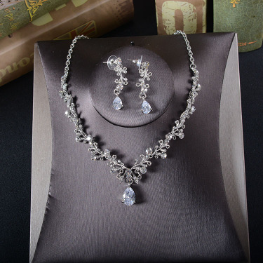TL205 Korean bridal Rhinestone Earrings, necklace, bridal jewelry, Wedding Tiara, accessories, suits—3