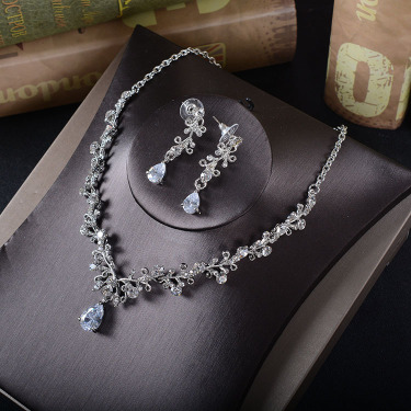 TL205 Korean bridal Rhinestone Earrings, necklace, bridal jewelry, Wedding Tiara, accessories, suits—2