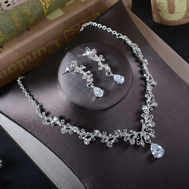 TL205 Korean bridal Rhinestone Earrings, necklace, bridal jewelry, Wedding Tiara, accessories, suits—1