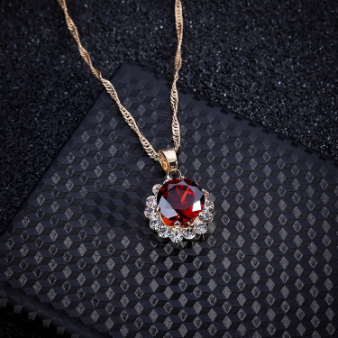 Aliexpress burst new bride jewelry set gem diamond necklace two piece  jewelry manufacturers—3