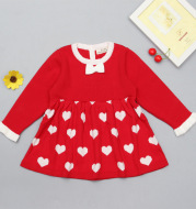 TS ins explosion girl princess dress with a seven wool dress baby cotton knitted skirt