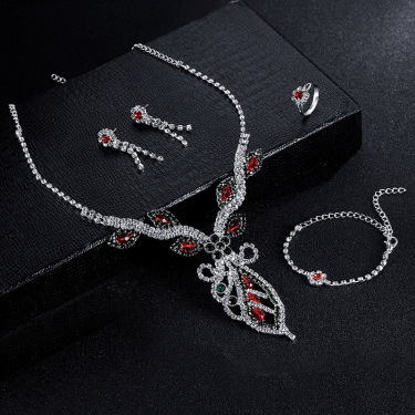 Europe and America bridal ornament set graduation dinner, Leaf Necklace Set , cross border jewelry factory direct sales—1