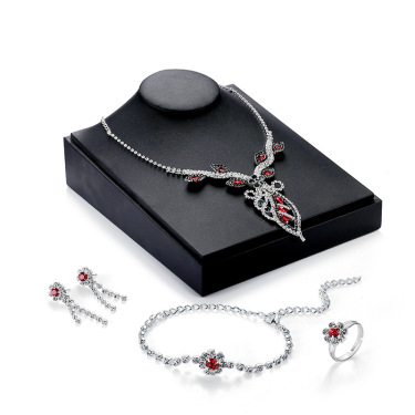 Europe and America bridal ornament set graduation dinner, Leaf Necklace Set , cross border jewelry factory direct sales—3