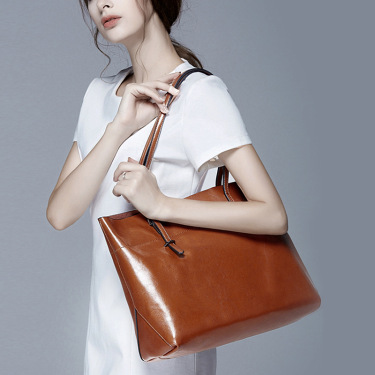 2021 new fashion leather bag leather handbag wax portable single shoulder bag factory Guangzhou one generation—1