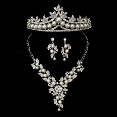 TL110 bride jewelry diamond suit bride pearl accessories two set  jewelry manufacturers mixed batch—4