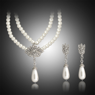 The new trade suits Europe pearl necklace jewelry pendant bride wedding accessories alloy—3