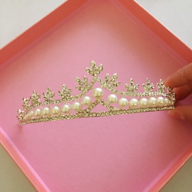 Hot bridal jewelry three sets of Korean big crown Wedding Pearl Necklace Set wedding accessories—2