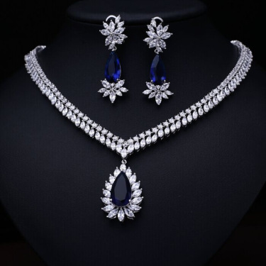 The new bride jewelry treasure Leah necklace set AAA Zircon Earrings a birthday gift on behalf of—3
