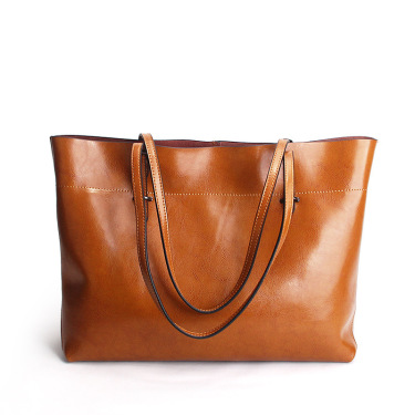 2021 new fashion leather bag leather handbag wax portable single shoulder bag factory Guangzhou one generation—7