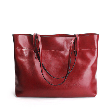 2021 new fashion leather bag leather handbag wax portable single shoulder bag factory Guangzhou one generation—6