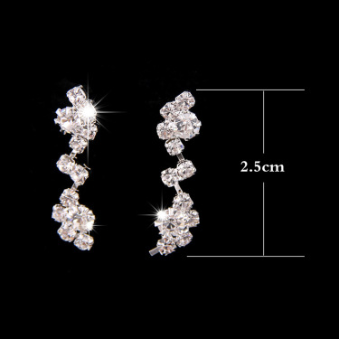 The supply of Bridal Necklace Earrings two sets of simple Rhinestone Suit Wedding Dress Accessories 425—1