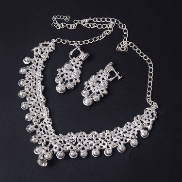 TL156 Korean Rhinestone, bridal jewelry, Pearl Wedding Necklace, earring set, wedding dress, accessories mixed batch—3