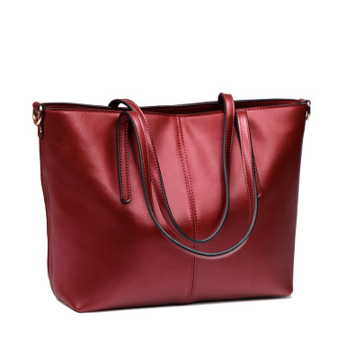 New leather bag 2016 bag leather fashion all-match simple single shoulder bag shopping bag bag capacity—6
