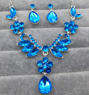 Europe and the United States trade explosion bride alloy diamond necklace earrings set Drop Bridal Jewelry Accessories zircon jewelry