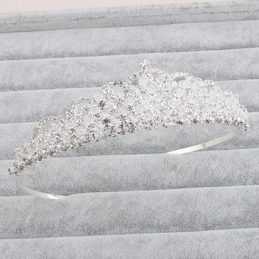 Bridal Tiara, three piece Wedding Necklace, Earring Jewelry Set, European and American big wedding accessories—3