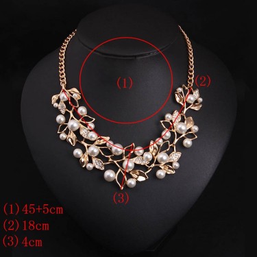 Aliexpress explosion of European and American fashion chain set sweet temperament all-match pearl diamond necklace bride suit—1