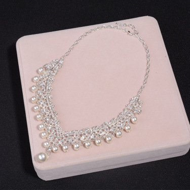 Korean bridal jewelry, Pearl Wedding Necklace, earring set, wedding dress, accessories mixed batch—1