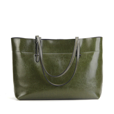 2021 new fashion leather bag leather handbag wax portable single shoulder bag factory Guangzhou one generation—9