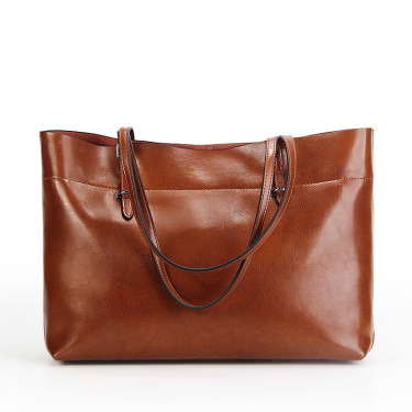 2021 new fashion leather bag leather handbag wax portable single shoulder bag factory Guangzhou one generation—10