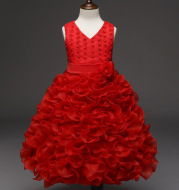 Flower girl dress skirt embroidered princess dress sleeveless dress wedding dress skirt