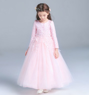 Princess Dress Girls Dress children dress skirt Tutu piano long sleeve wedding flower girl dress female autumn