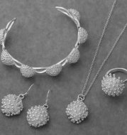 Bracelet pendant necklace ring earring four piece set