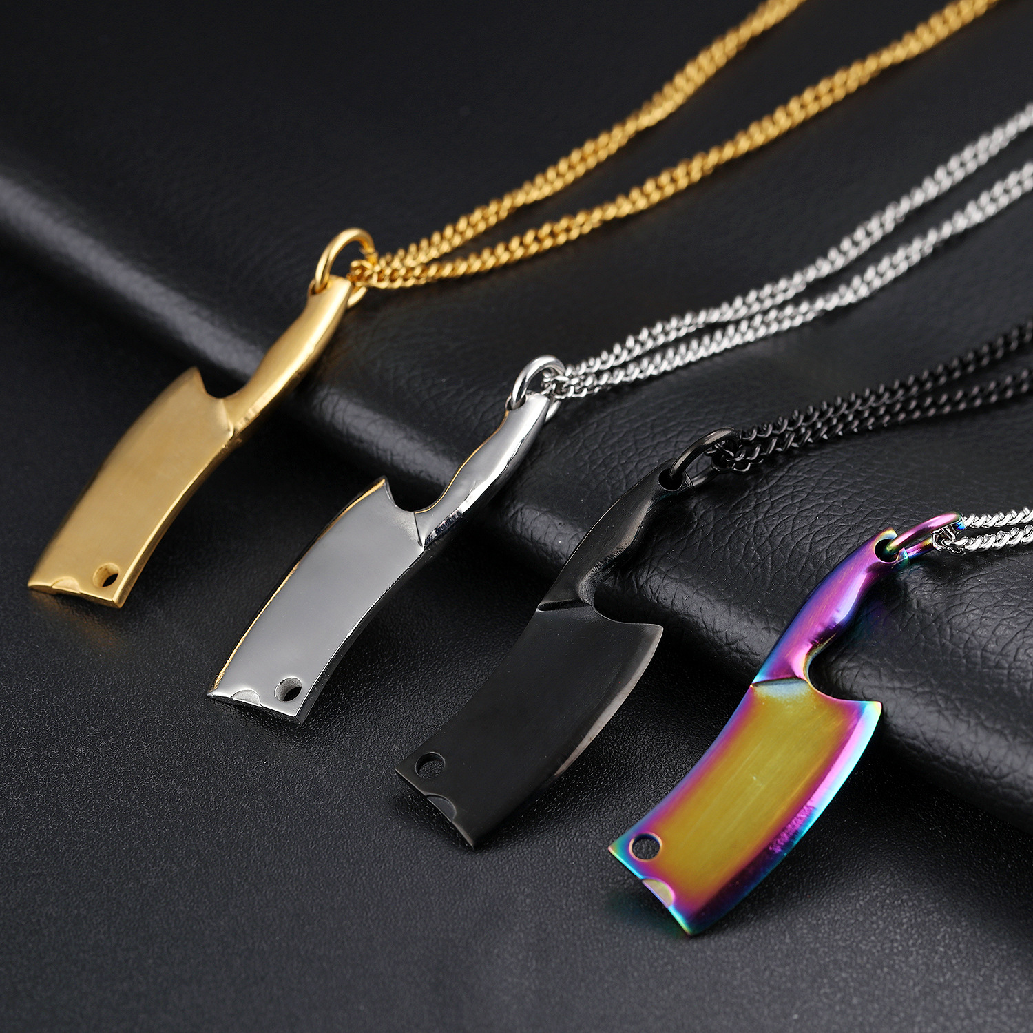 Men S Stainless Steel Necklace Colorful Glare Classic Pendant Cjdropshipping