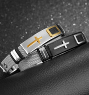 Steel mesh bracelet bracelet Bracelet gold cross titanium steel men's personality bracelet