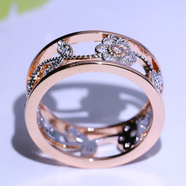 Diamond lucky flower vine leaves birthday present Bridal engagement ring engagement ring—2