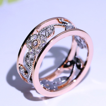 Diamond lucky flower vine leaves birthday present Bridal engagement ring engagement ring—3