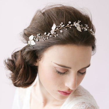 Handmade diamond crystal bride hair band hair head ornaments bride wedding accessories jewelry twigs—1