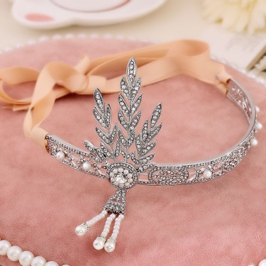 The grand crown of the bride's crowned Gatsby crown wedding dress with a crown—3
