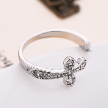 2021 Taobao Korean version of creative new product fashion white gold lady ring engagement gift manufacturer—1