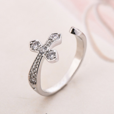 2021 Taobao Korean version of creative new product fashion white gold lady ring engagement gift manufacturer—2