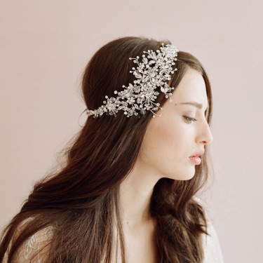 The beautiful bride wedding ornaments export crystal diamond tiara frontlet twigs&honey—1