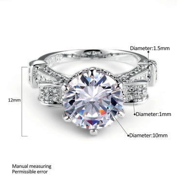 Foreign trade explosion jewelry fashion luxury Nvjie AAA zircon gilt micro insert engagement ring—1