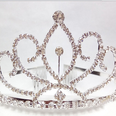 Korean bride crown diamond wedding jewelry chain claw crown classic hair headdress—1