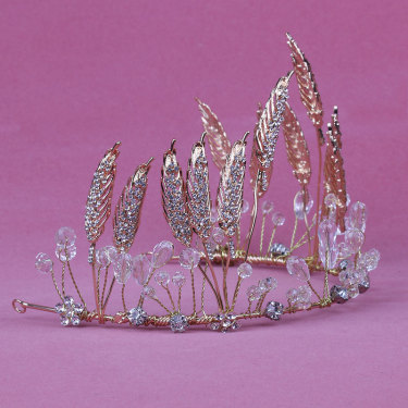 EBay retro bride jewelry crystal grain other wedding accessories handmade wedding headdress ornaments crown material—4