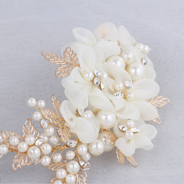 YG421 Europe Sweet Princess Pearl Wedding Bride headdress jewelry handmade wedding accessories factory—3