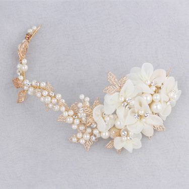 YG421 Europe Sweet Princess Pearl Wedding Bride headdress jewelry handmade wedding accessories factory—1