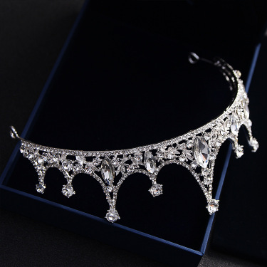 Korean Princess Bride Wedding Wedding Tiara jewelry hair accessories QUEEN CROWN diamond crown—3