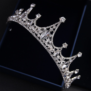 Korean Princess Bride Wedding Wedding Tiara jewelry hair accessories QUEEN CROWN diamond crown—1