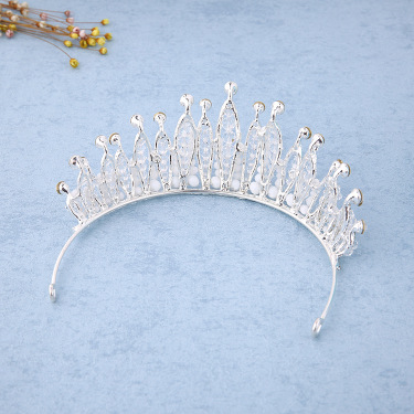The bride wedding dress Korean jewelry accessories handmade crystal beads headdress hoop wedding custom Baroque crown—1
