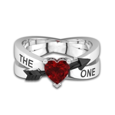 Zhen Rong new, European and American THE ONE arrow ring love Cupid's arrow red ruby engagement ring woman—2